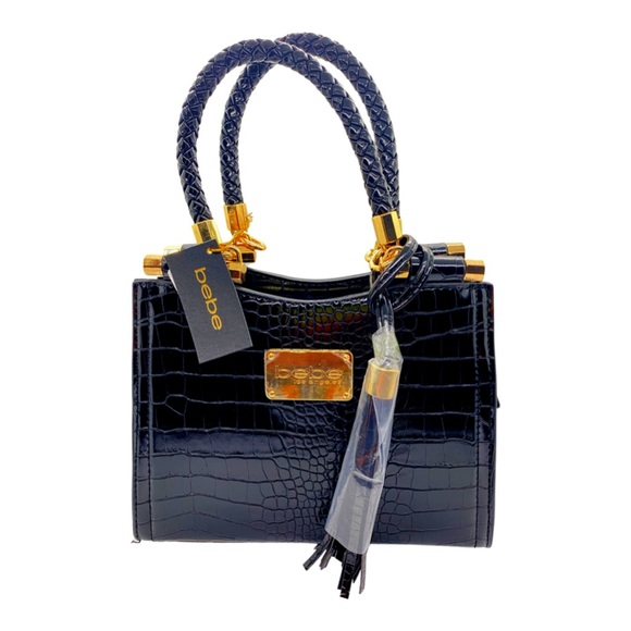 bebe Handbags - Bebe Natalie Croco Shopper Crossbody